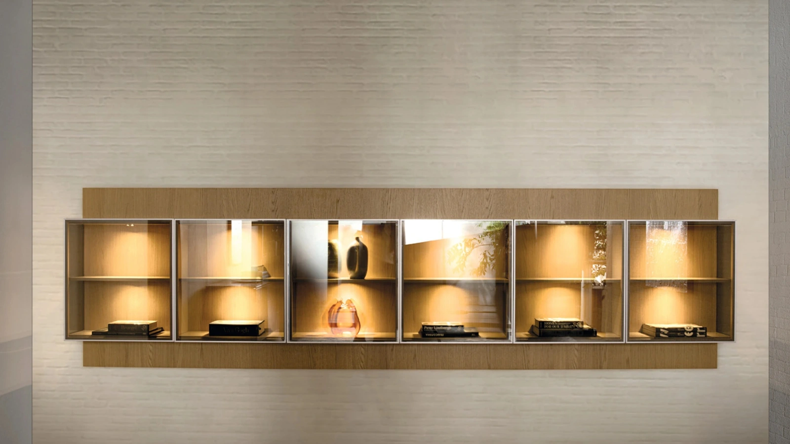 Pass-Word Grid Up Wall Unit Bookcase by Molteni & C