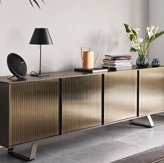 Mirrored glass Secret sideboard by Calligaris.
