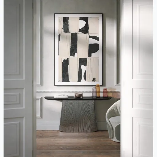 Mobile entrance Adonis Plissè with ash top and glass base by Tonin Casa.