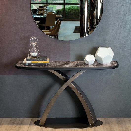 Elite Eliseo entrance mobile in porcelain gres and solid wood by Tonin Casa