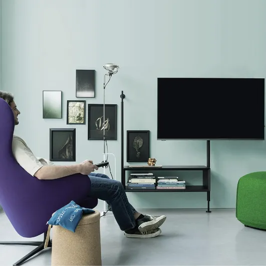TV stand Avenue Up in wood and metal by Kristalia