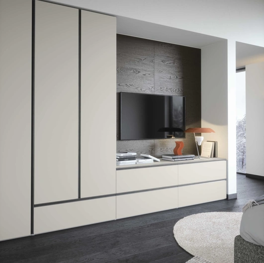 Novamobili Wall Unit with Wood Paneling