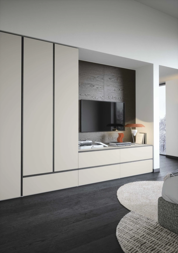 Novamobili Wall Unit with Wood Paneling