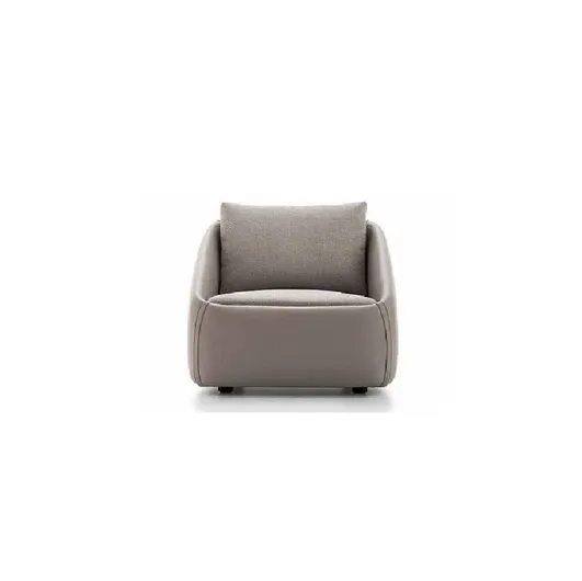 Armchair with leather exterior and Bend fabric seat by Ditre Italia.