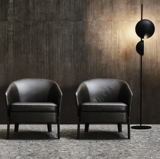 Molteni & C Chelsea leather armchair