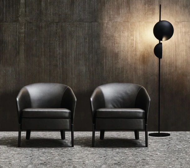 Molteni & C Chelsea leather armchair