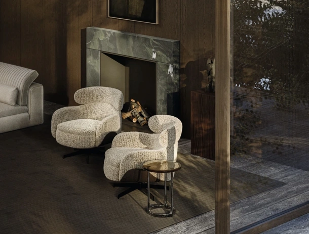 Leonard upholstered armchair by Molteni & C