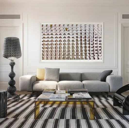 Linear sofa Wide Pied de Poule by Kartell