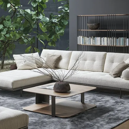 Fabric sofa with chaise longue Maximilian by Bonaldo