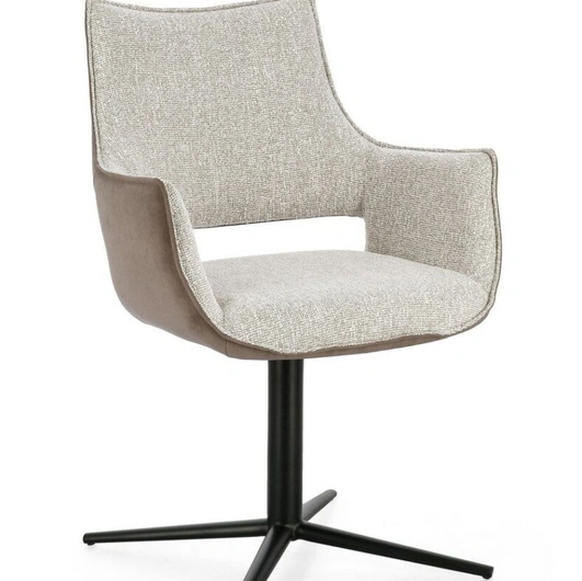 Adellinde Lodge Chair in upholstered fabric and leather by Bizzotto