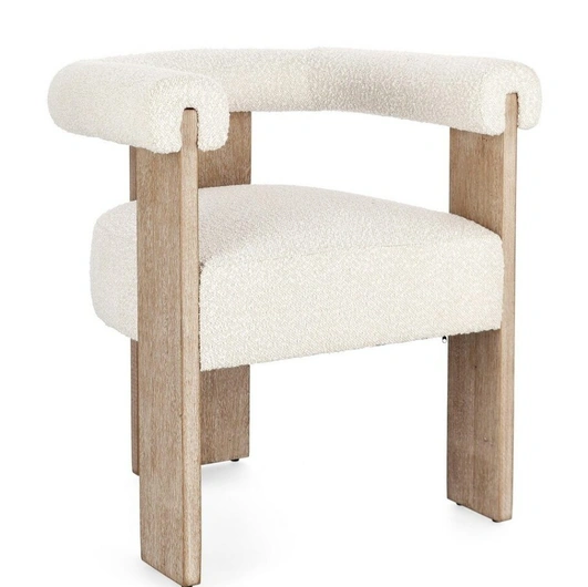 Agape chair in wood and fabric by Bizzotto