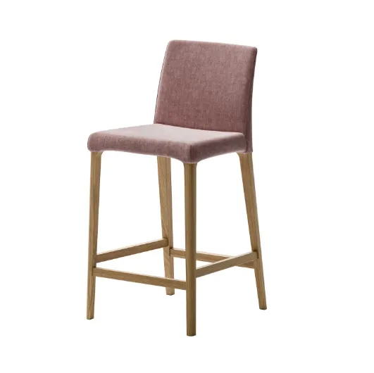 Anna stool in fabric with ash structure by Veneta Cucine.