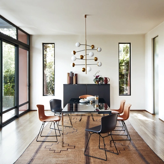 Bertoia Side Chair in leather by Knoll