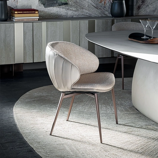 Charlotte Chair in fabric and leather by Cattelan Italia