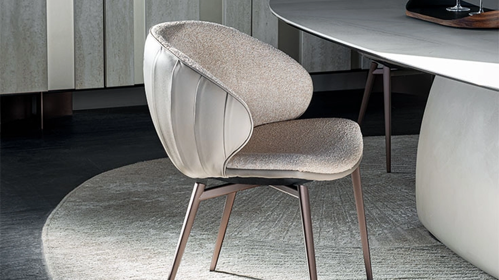 Charlotte Chair in fabric and leather by Cattelan Italia
