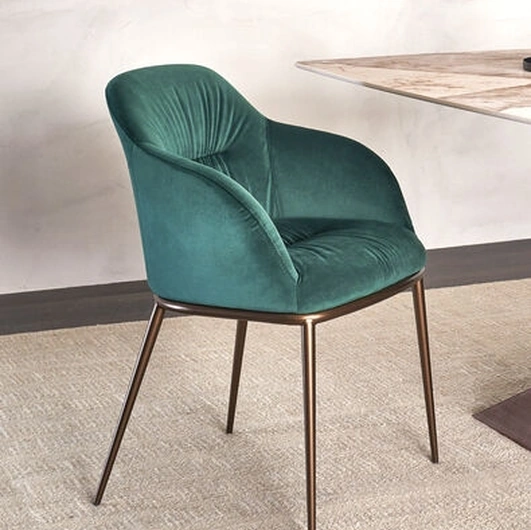 Chic Velvet Upholstered Chair by Riflessi