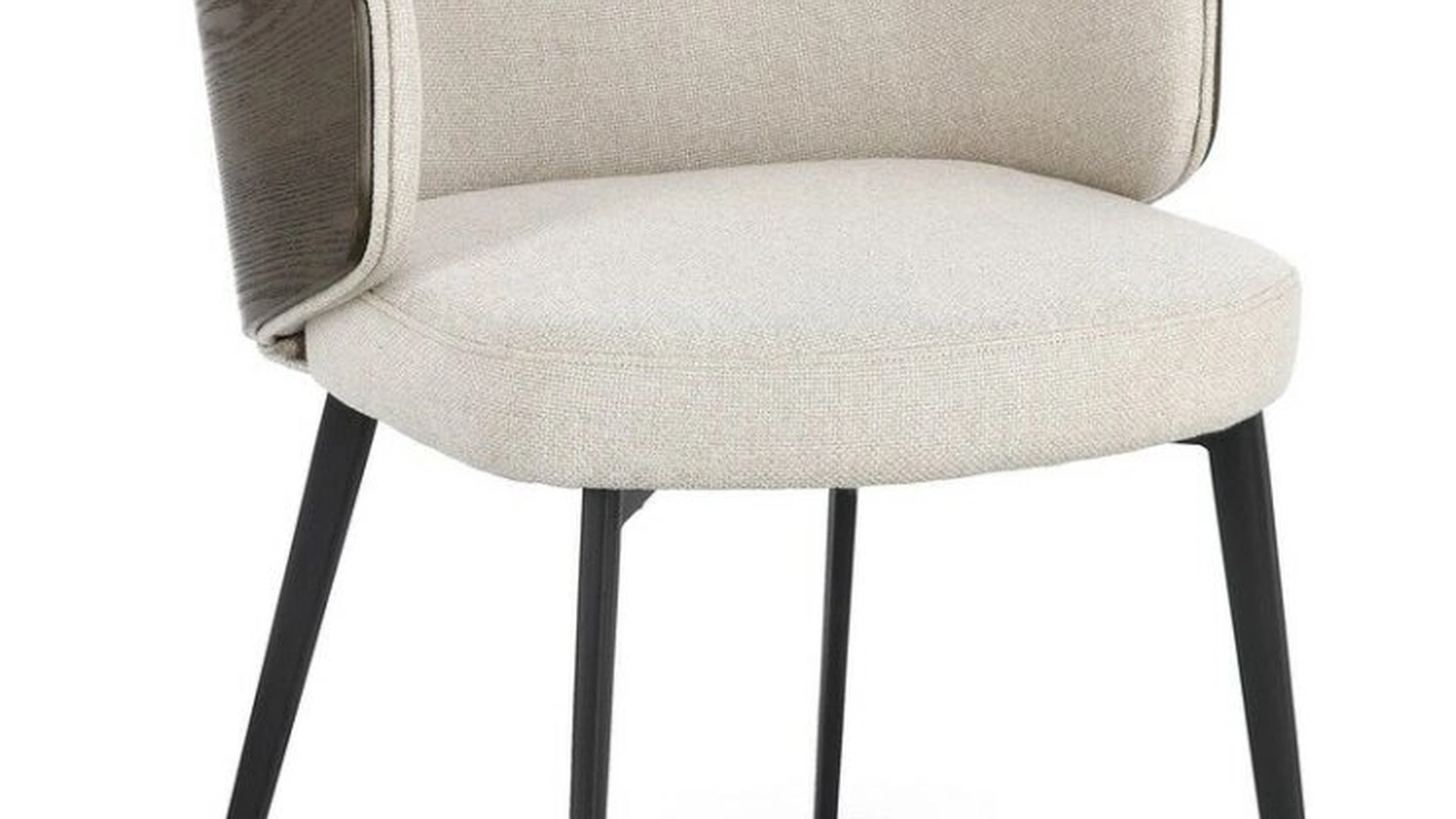 Kinsley light chair in upholstered fabric and ash wood by Bizzotto