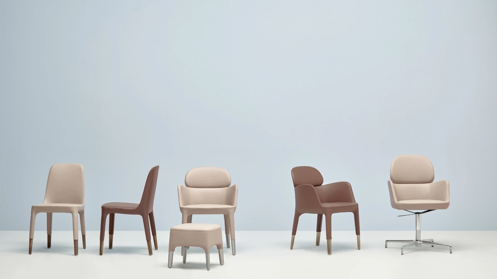 Ester leather chair by Pedrali