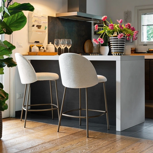 Tuka Mid upholstered stool by Connubia