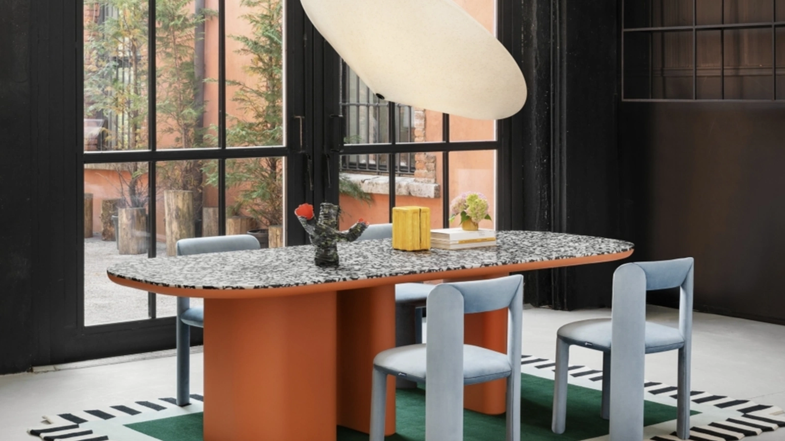 Bonbon Table in Palladio Moro marble by Miniforms
