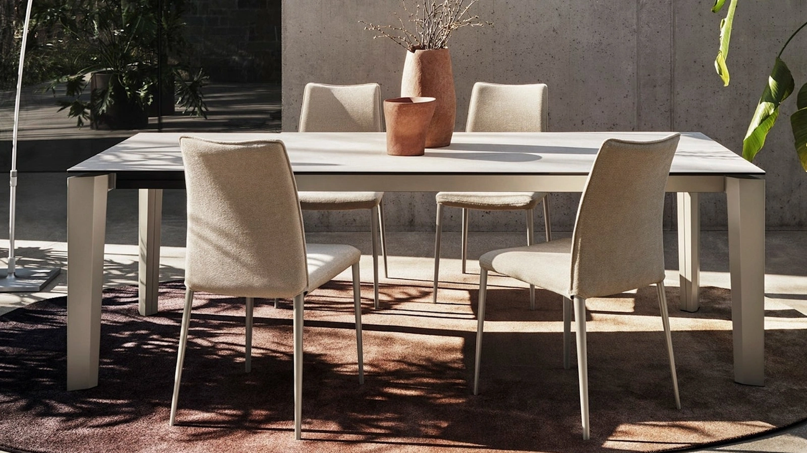 Delta ceramic table by Calligaris