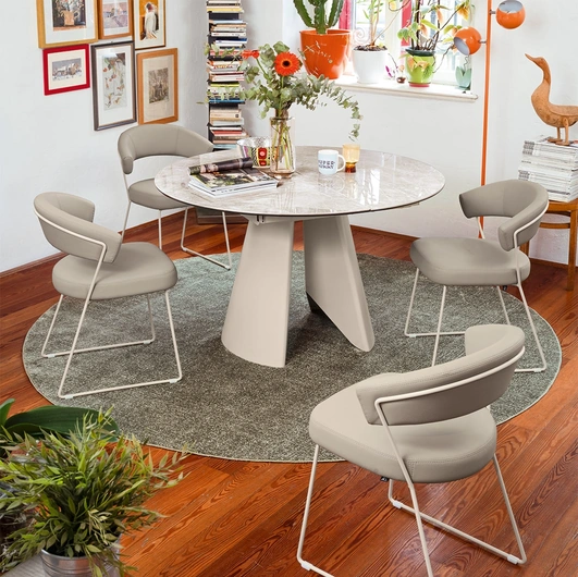Frac extendable round table in ceramic by Connubia