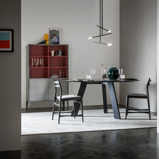 Round Hi-Deck table in Capo d'Opera wood