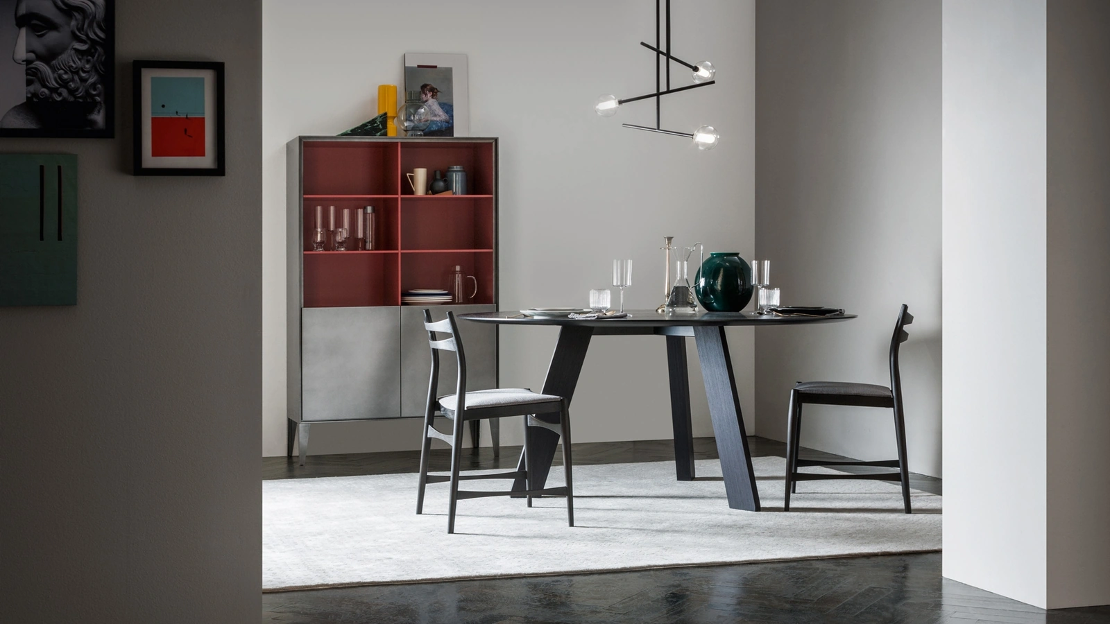 Round Hi-Deck table in Capo d'Opera wood