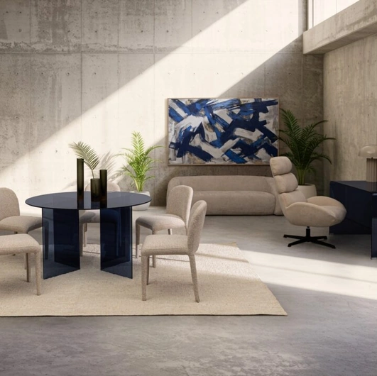 Iride Dark Round Table by Bizzotto