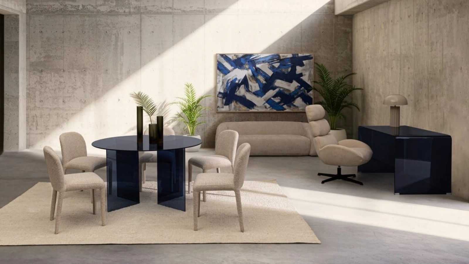 Iride Dark Round Table by Bizzotto