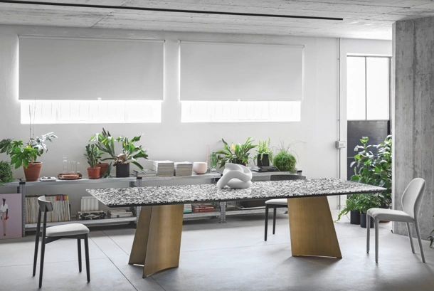 Maggese Table in Palladio Moro marble by Miniforms