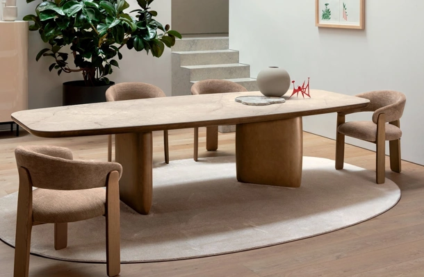 Riverstone ceramic table by Calligaris