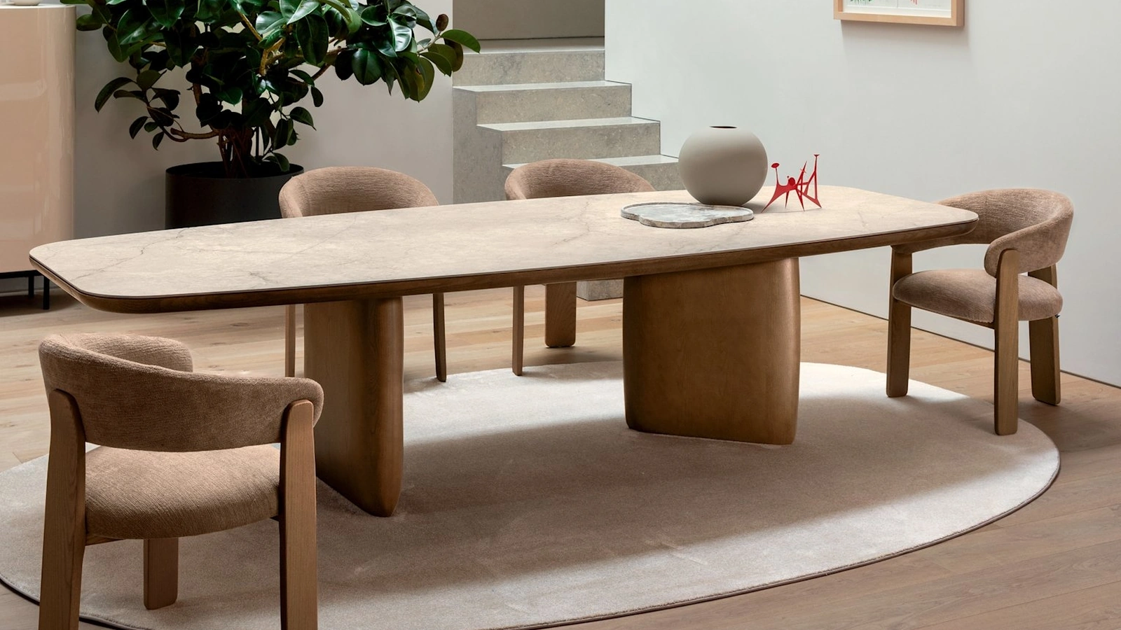 Riverstone ceramic table by Calligaris