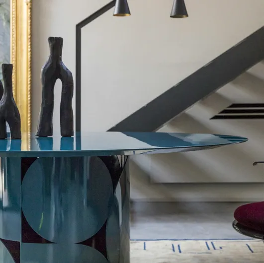 Round Lacquered Table by Mogg