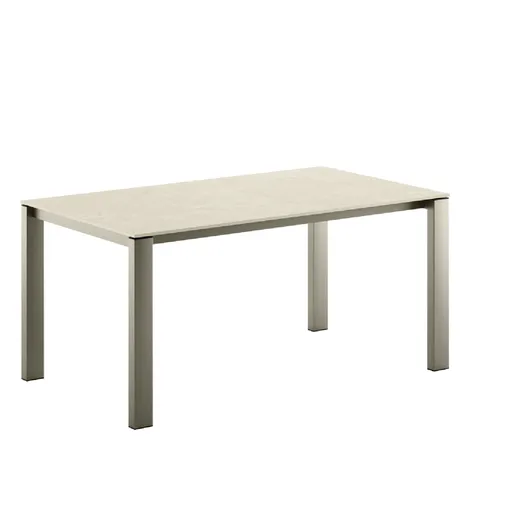 Extendable Sinfonia Caranto table with ceramic top and metal frame by Veneta Cucine.