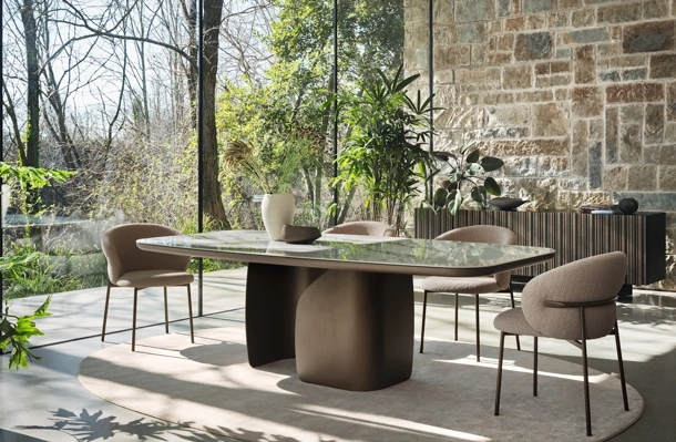 Twins fixed table in ceramic by Calligaris