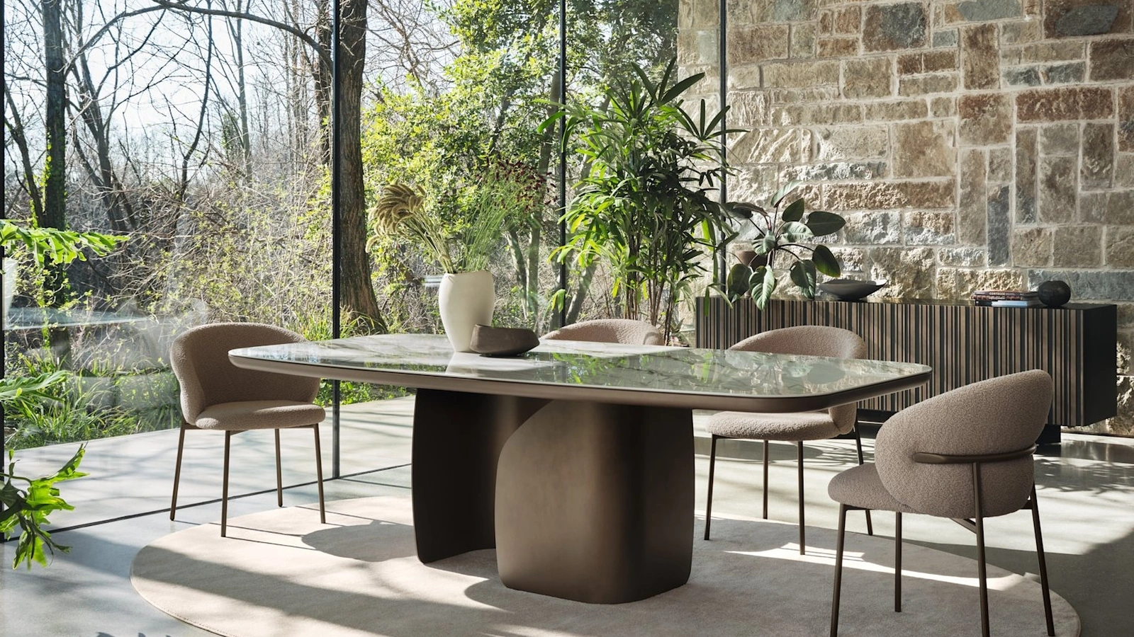 Twins fixed table in ceramic by Calligaris