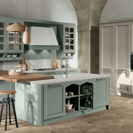 Classic kitchen in lacquered ash Beverly 04 by Stosa