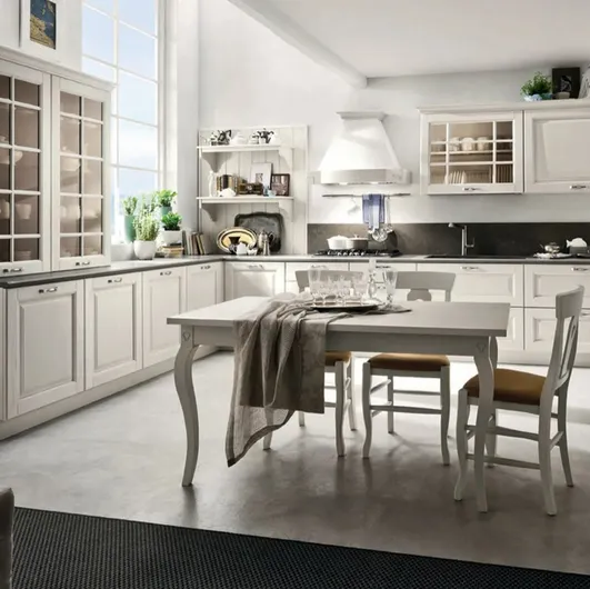 Classic corner kitchen in lacquered wood Bolgheri 04 by Stosa