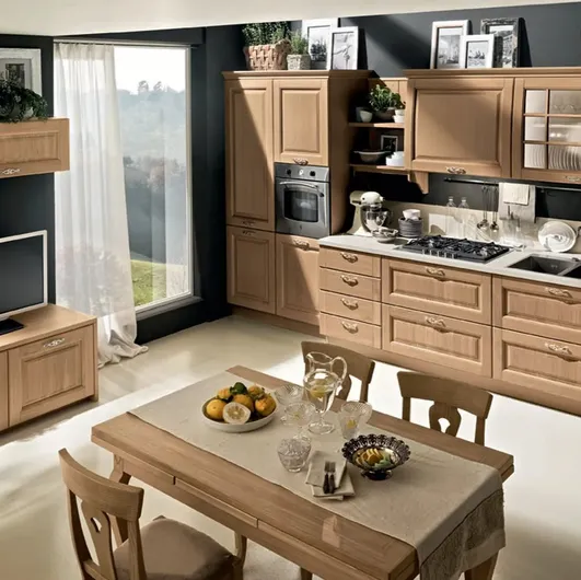 Classic Bolgheri 07 kitchen in Natural Oak by Stosa.