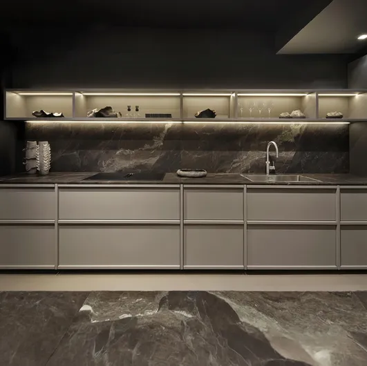 Arena Mass Linear Design Kitchen in Maistri Lacquered Finish
