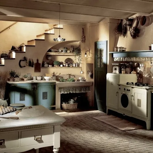 Corner masonry kitchen Doria by Marchi.