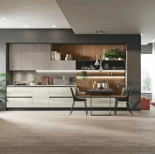 Modern Art-Kaya 02 kitchen in textured concrete by Stosa.