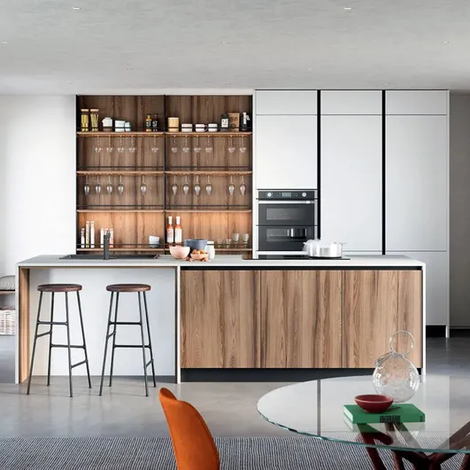 Modern kitchen with Colibrì 06 island by Forma Cucine.
