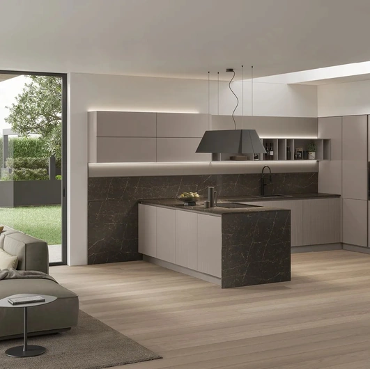 Modern Kitchen with peninsula Color Trend 03 by Stosa