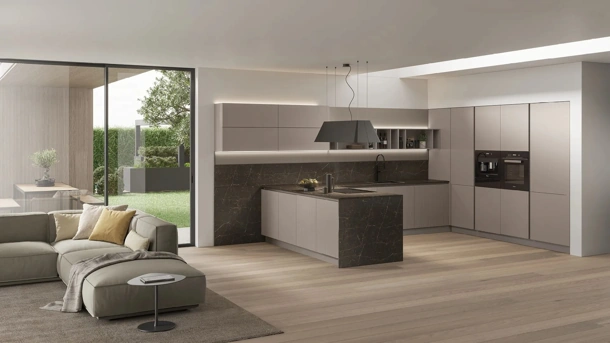 Modern Kitchen with peninsula Color Trend 03 by Stosa