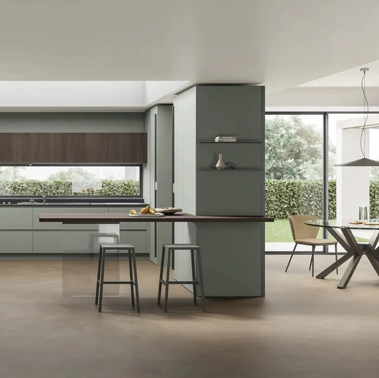Modern Kitchen with Color Trend 04 Peninsula by Stosa