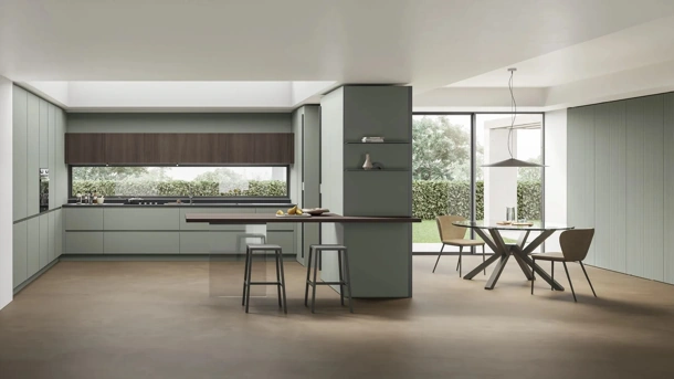 Modern Kitchen with Color Trend 04 Peninsula by Stosa