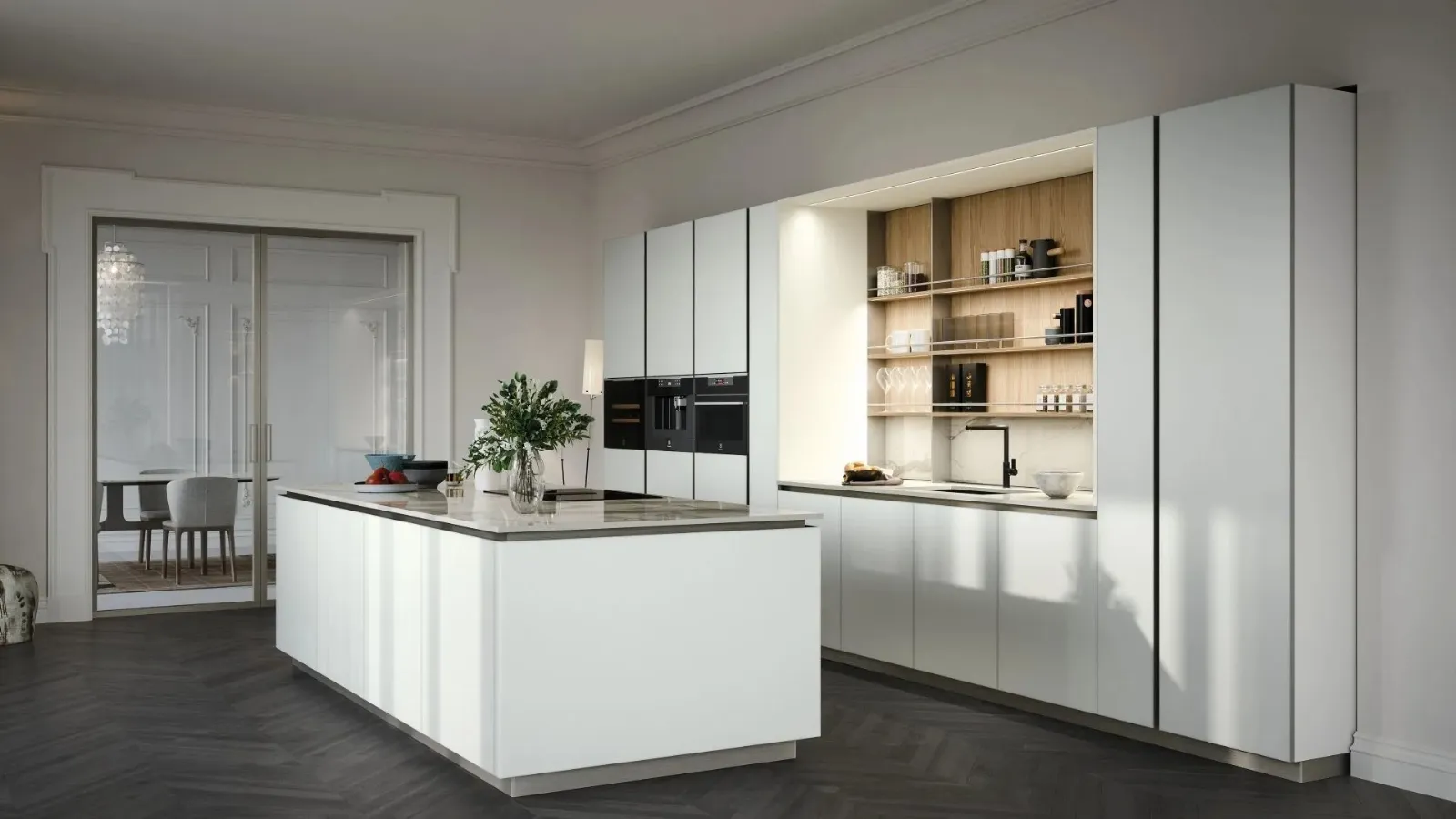 Modern kitchen with island Aria Tech 05 by Forma Cucine.