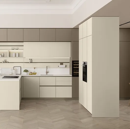 Modern Kitchen with Lounge Peninsula 03 by Veneta Cucine